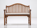 Banco de jardín de madera 130 x 62 x 98 cm - Marrón natural y beige - Dos plazas con respaldo curvado