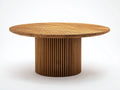 Mesa de jardín redonda de madera maciza 200 x 200 x 75 cm - Color madera natural - Diseño moderno para exterior
