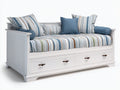 Sofás cama de madera 202x100x94 cm - Blanco-Azul-Multicolor - Diseño de día con 2 cajones de almacenamiento para dormitorio y habitación de invitados
