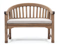 Bancos de jardín de madera maciza 130x60x90 cm - Madera natural-Beige - Respaldo arqueado de listones y reposabrazos integrados para terraza y patio