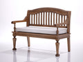 Banco de jardín de madera 135 x 65 x 98 cm - Marrón oscuro y blanco - Dos plazas con respaldo de listones