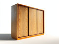 Armario de madera 240x60x220 cm - Marrón natural - 3 puertas correderas de diseño moderno