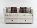 Sofás cama de madera 198x97x92 cm - Blanco - Diseño de día con 2 cajones de almacenamiento para dormitorio y habitación de invitados