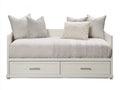 Sofás cama de madera 200x100x92 cm - Blanco-Plateado - Diseño de día con 2 cajones de almacenamiento para dormitorio y habitación de invitados