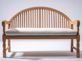 Banco de jardín de madera 175 x 65 x 105 cm - Marrón natural y beige - Tres plazas con respaldo arqueado