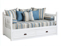 Sofás cama madera blanco 200 x 90 x 85 cm - sofá cama con 2 cajones de almacenamiento - diseño clásico para salón dormitorio