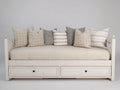 Sofás cama de madera 200x98x93 cm - Blanco - Diseño de día con 2 cajones de almacenamiento para dormitorio y habitación de invitados