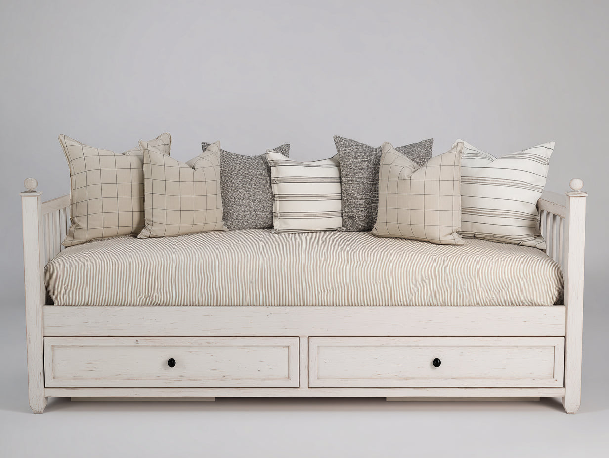 Sofás cama de madera 200x98x93 cm - Blanco - Diseño de día con 2 cajones de almacenamiento para dormitorio y habitación de invitados